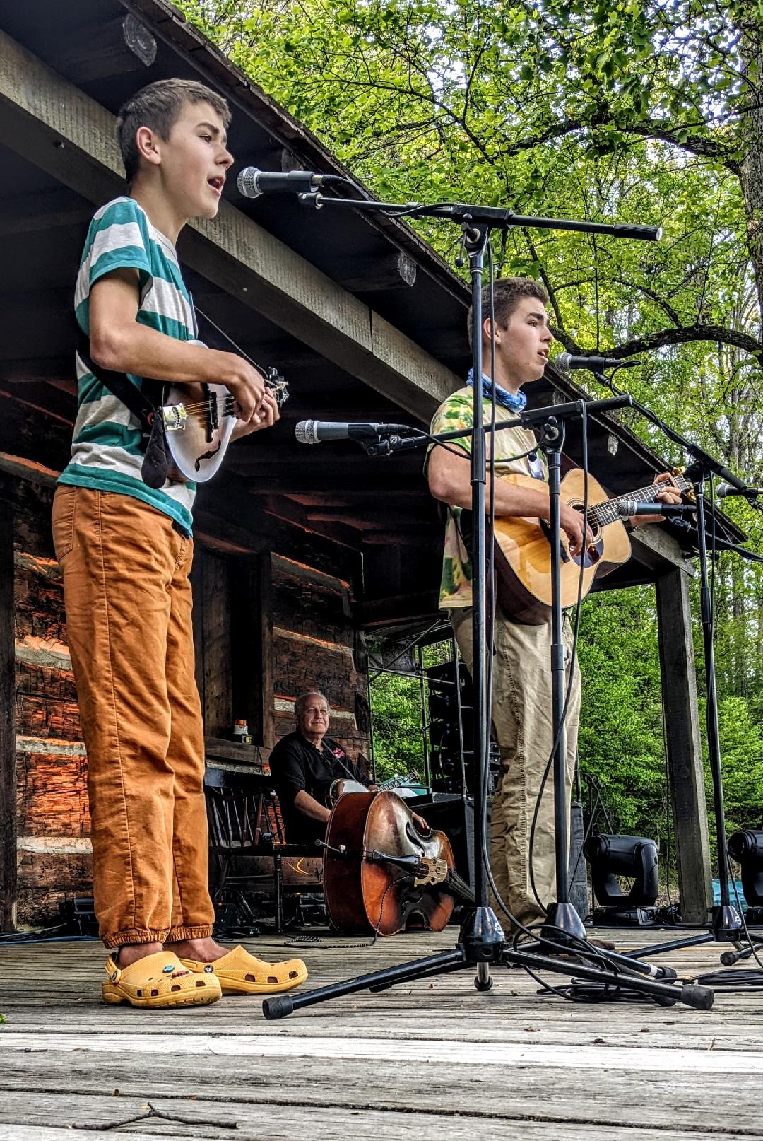 Cabin Stage at Merlefest 2022 with Pete Wernick